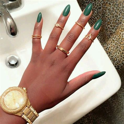 natural nail polish for dark skin|green nails on dark skin.